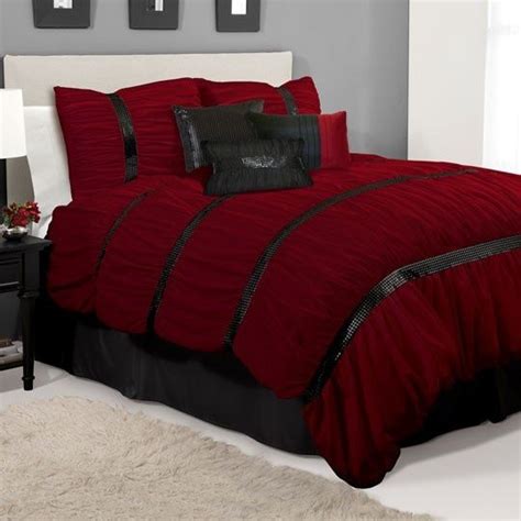 Twinkle Red 7 Piece Comforter Set Love The Deep Crimson Bedding Master Bedroom Bedroom Red