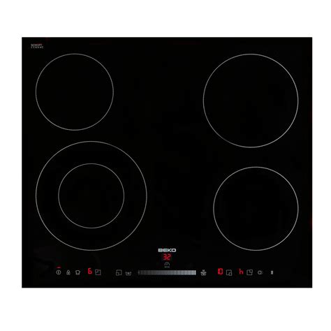 Beko Qhc64402t 4 Burner Black Glass Electric Ceramic Hob Departments Diy At Bandq