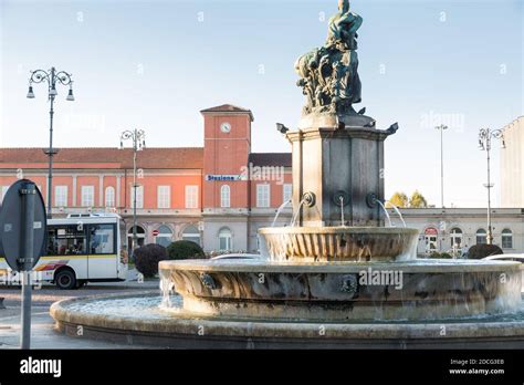 Typical Italian railway station. Vercelli city and Trenitalia station ...