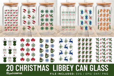 Christmas Libbey Can Glass Svg Bundle Graphic By Regulrcrative