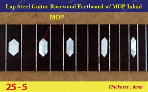 Bruce Wei Lap Steel Fretboard Wmop Inlay Scale 25 5 Etsy