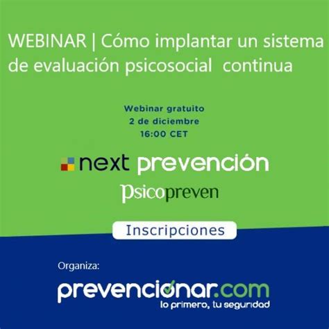 Webinar C Mo Implantar Un Sistema De Evaluaci N Psicosocial Continua