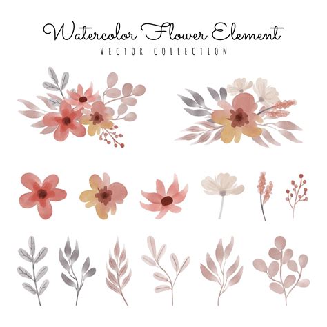 Premium Vector Watercolor Flower Element And Bouquet Clipart Vector