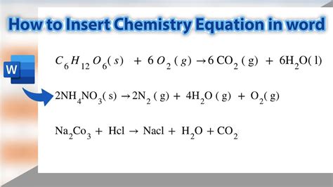 How To Write Chemistry Equation In Word Mastering The Art Of Chemistry Equation Writing In Ms