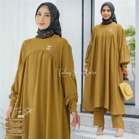 Jual Set Jumbo Tiva Set Long Tunik Crinkle Airflow Ld One Set