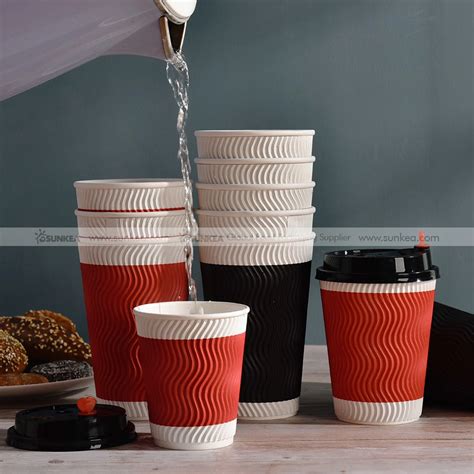 Branded Biodegradable Ripple Oz Oz Oz Paper Cups With Pla