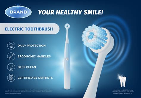 Realistic Detailed 3d Electric Toothbrush Ads Banner Concept Poster