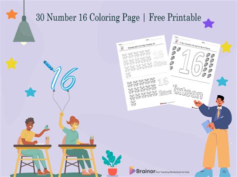 30 Number 16 Coloring Pages Free Printable