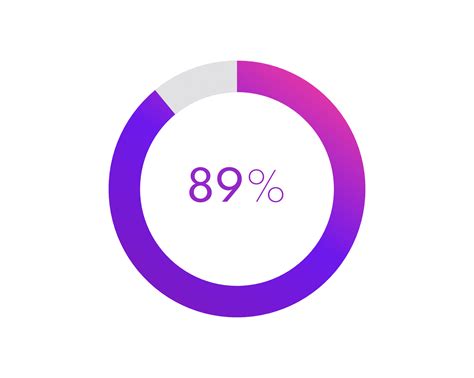 89 Percent Pie Chart Circle Diagram Business Illustration Percentage