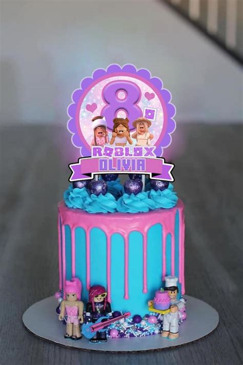 Personalised Roblox Girl Cake Topper With Any Name And Age Digital File Printable Etsy Australia