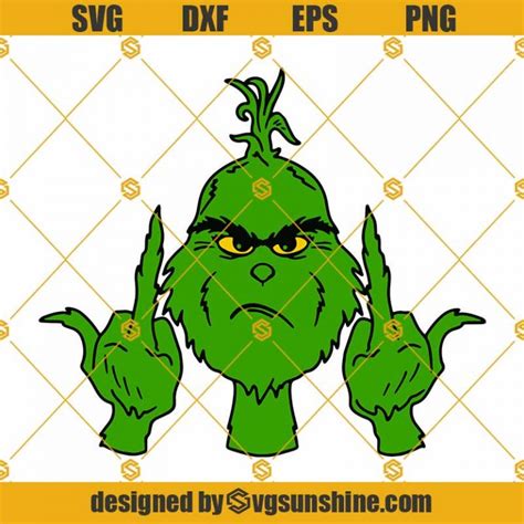 Christmas Grinch Middle Finger Svg Grinch Giving The Finger Svg