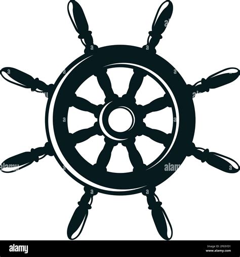 Ship Rudder Silhouette Vector Illustration Sailing Maritime Transport