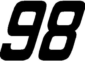NASCAR Decals :: 98 Race Number SOLID Hemi Head Font Decal / Sticker