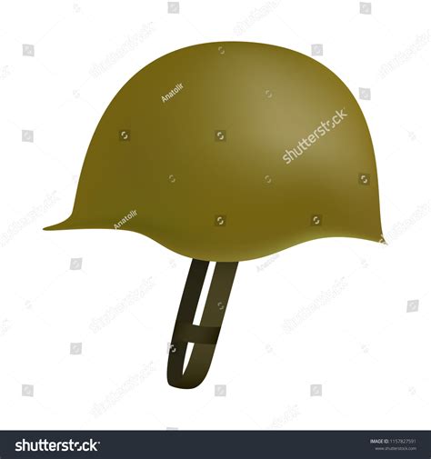 Side Army Helmet Mockup Realistic Illustration Stock Vector Royalty