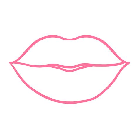 Pink Lips Outline 38123476 PNG