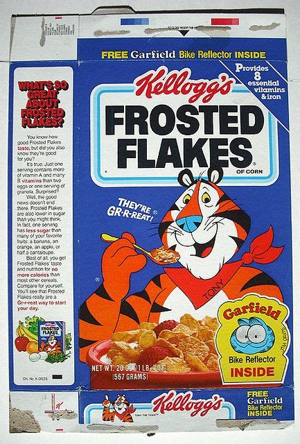 1987 Kelloggs Frosted Flakes Cereal Box Front Cereal Box Cereal