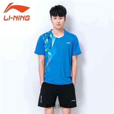 Li Ning Badminton Clothing Mens And Womens Short Sleeved Quick Drying