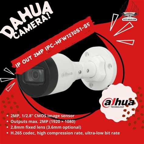 IP CAMERA DAHUA OUT 2MP DH IPC HFW1230S1 A IP CCTV SOLO