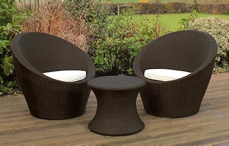 Kingfisher Rattan Effect Pc Table And Chairs Venice Egg Bistro Set