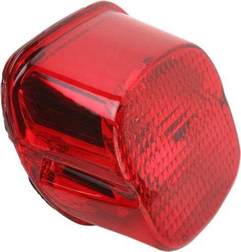 DS LED Laydown Taillight Lens W Bottom Window Red Harley Davidson