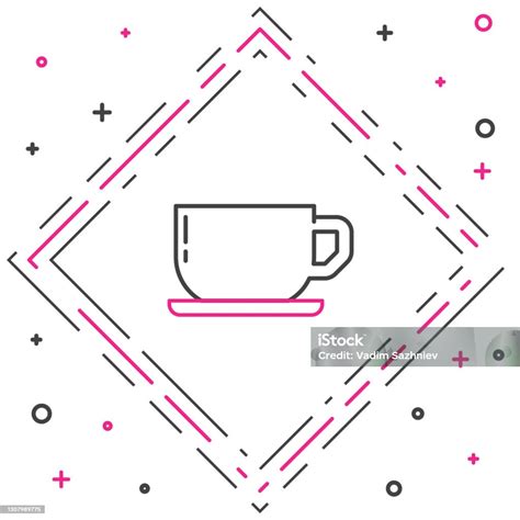 Line Coffee Cup Icon Isolated On White Background Tea Cup Hot Drink