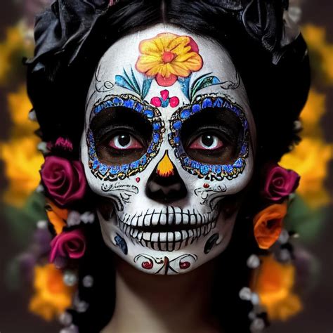 El D A De Los Muertos Calavera Catrina Mujer Con Maquillaje Tradicional