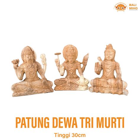 Jual Patung Dewa Trimurti Kayu Patung Brahma Wisnu Siwa Patung Trimurti