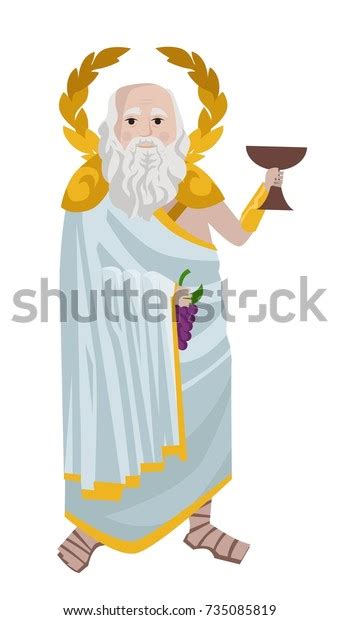 Dionysus Bacchus God Wine Stock Vector Royalty Free 735085819