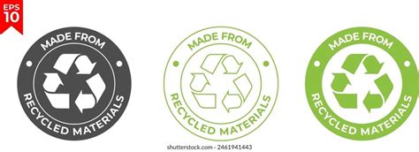 recycled materials label  waste stock vector royalty