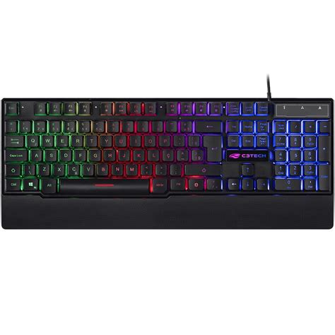 Teclado Gamer C3tech LED RGB Preto USB ABNT2 KG 60BK Atual