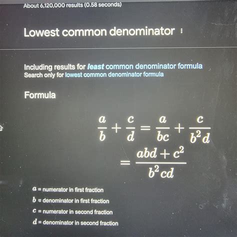 Help Explain This Lowest Common Denominator Formula Raskmath