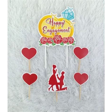 Jual Cake Topper Topper Banner Topper Engagement Hiasan Kue Happy