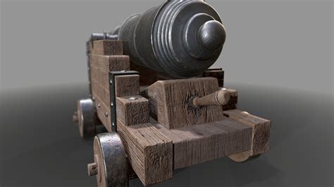 D Model Pbr War Cannon Vr Ar Low Poly Cgtrader