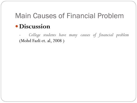 financial problem  ump students powerpoint