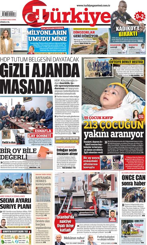 T Rkiye Gazetesi Mart Cuma G N Man Eti