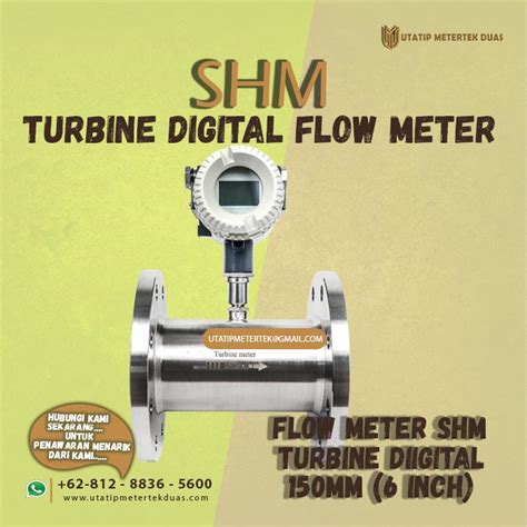 Flow Meter Turbine Digital Shm Dn Utatip Metertek Duas