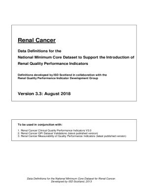 Fillable Online Renal Cancer Data Definitions For The National