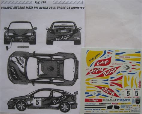 RENAULT MEGANE MAXI N 5 BELGA YPRES 1996 DECAL 1 43e RACING 43