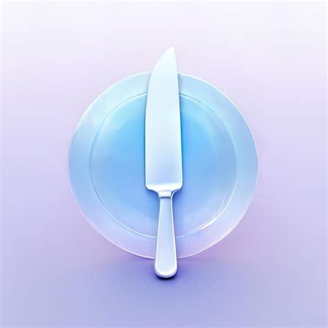 Premium Ai Image Glossy Stylized Glass Icon Of Dining Knife Fork