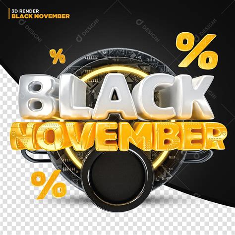 Black November Selo 3d Para Composição Psd Download Designi