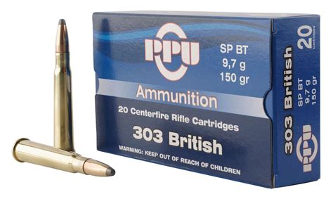 PPU PP303S1 Standard Rifle 303 British 150 Gr Soft Point SP 20 Bx 10