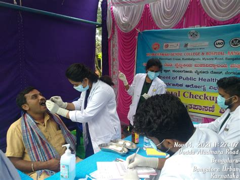 Dental Screening Camp At Chunchunakuppe Rajarajeswari Dental College