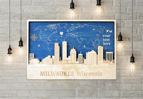 Milwaukee Wall Art Home Decor Personalize Housewarming Gift - Etsy