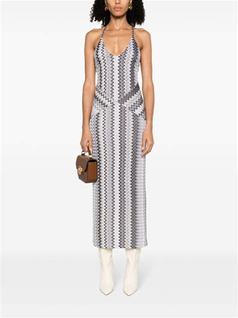 Missoni Zigzag Pattern Lurex Midi Dress Farfetch