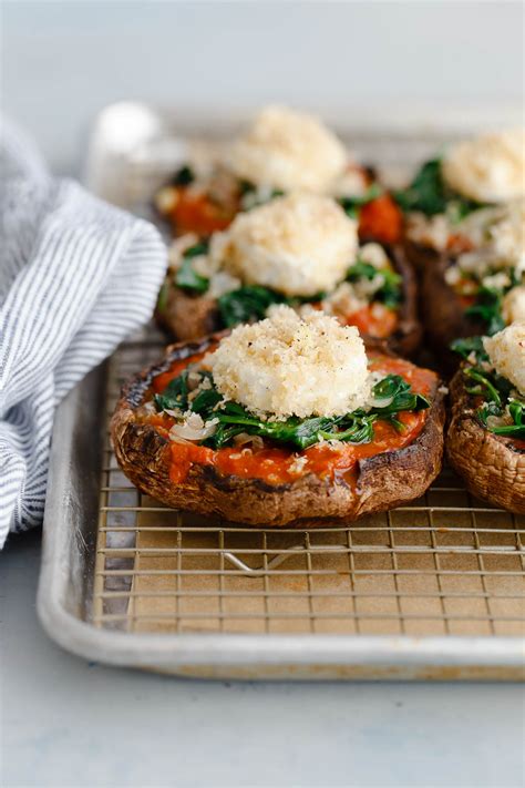 Stuffed Portobello Mushrooms With Crispy Goat Cheese A Beautiful Plate