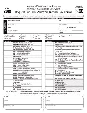 Fillable Online Ador State Al Request For Bulk Alabama Income Tax Forms