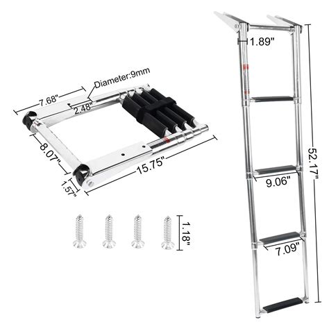 Lbs Dasmarine Step Ladder Stainless Steel Telescoping Ladder