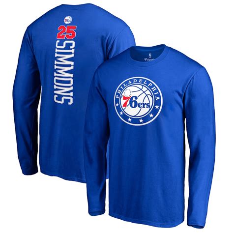 Ben Simmons Philadelphia 76ers Royal Backer Name And Number Long Sleeve T