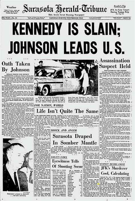 Jfk Assassination Front Pages From 1963 Houston Chronicle