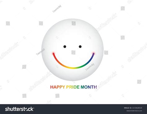 Happy Pride Month Cute Rainbow Smiling Stock Vector Royalty Free